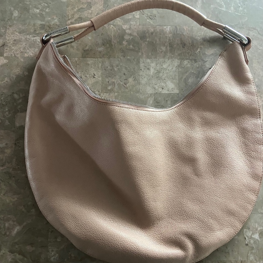H by Halston Blush Pink Leather Hobo Bag